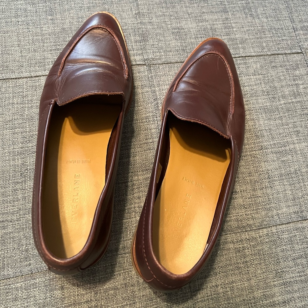 Everlane Loafers Women’s 10 Burgundy Beautiful Fall Shoe Leather Made in Italy - Picture 9 of 10